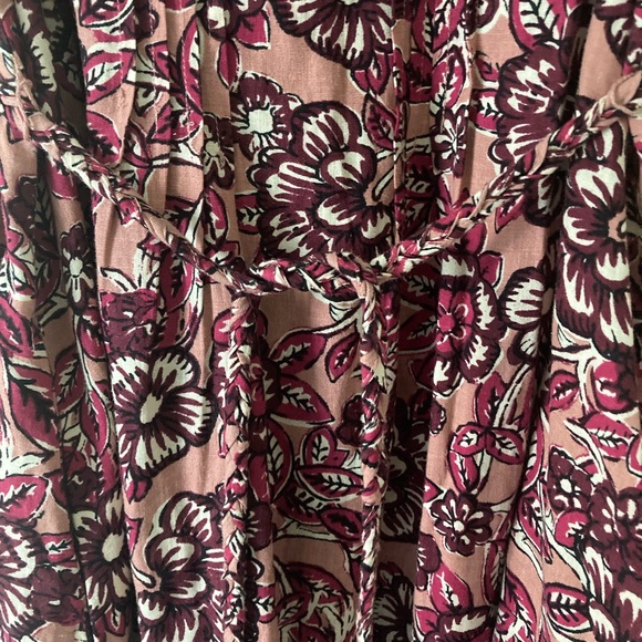 Faherty Isha MIDI Dress Linen Blend Size Medium Rose Desert Bloom Summer Beach - Picture 12 of 14